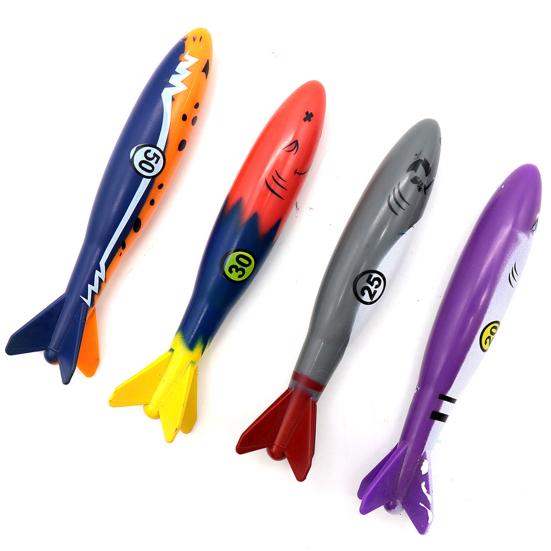 4Pcs Diving Pool Toys Underwater Swimming Throwing Diving Gliding Shark Swimming Glides Toys for Learning To Swim