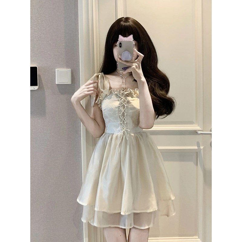 Women's New Style Pure and High-end Waist-hugging Jacquard Fairy Puffy Skirt