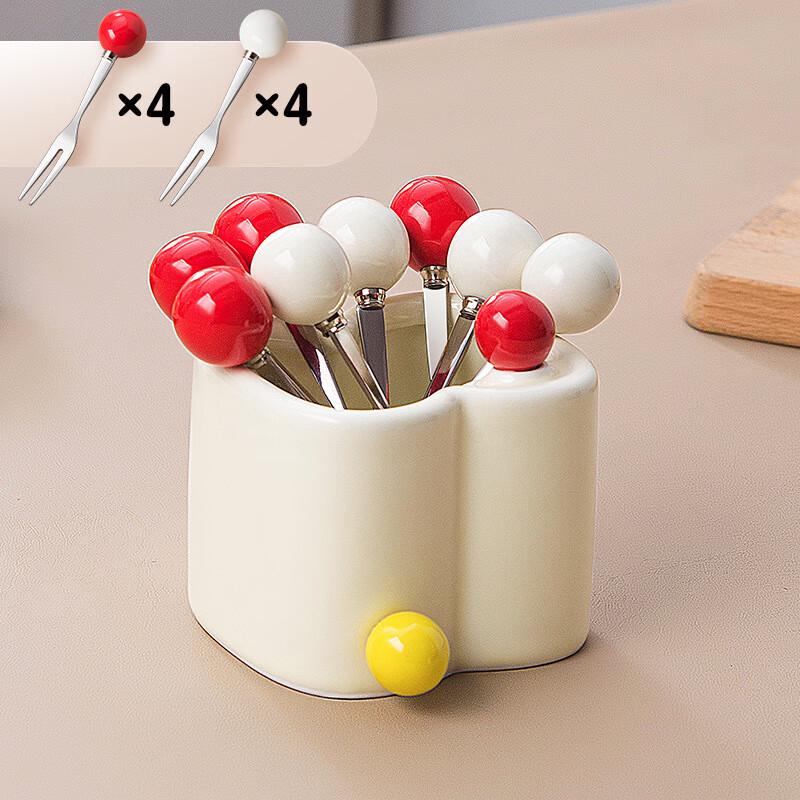 LISM Dessert Fork & Spoon Set with Storage Jar