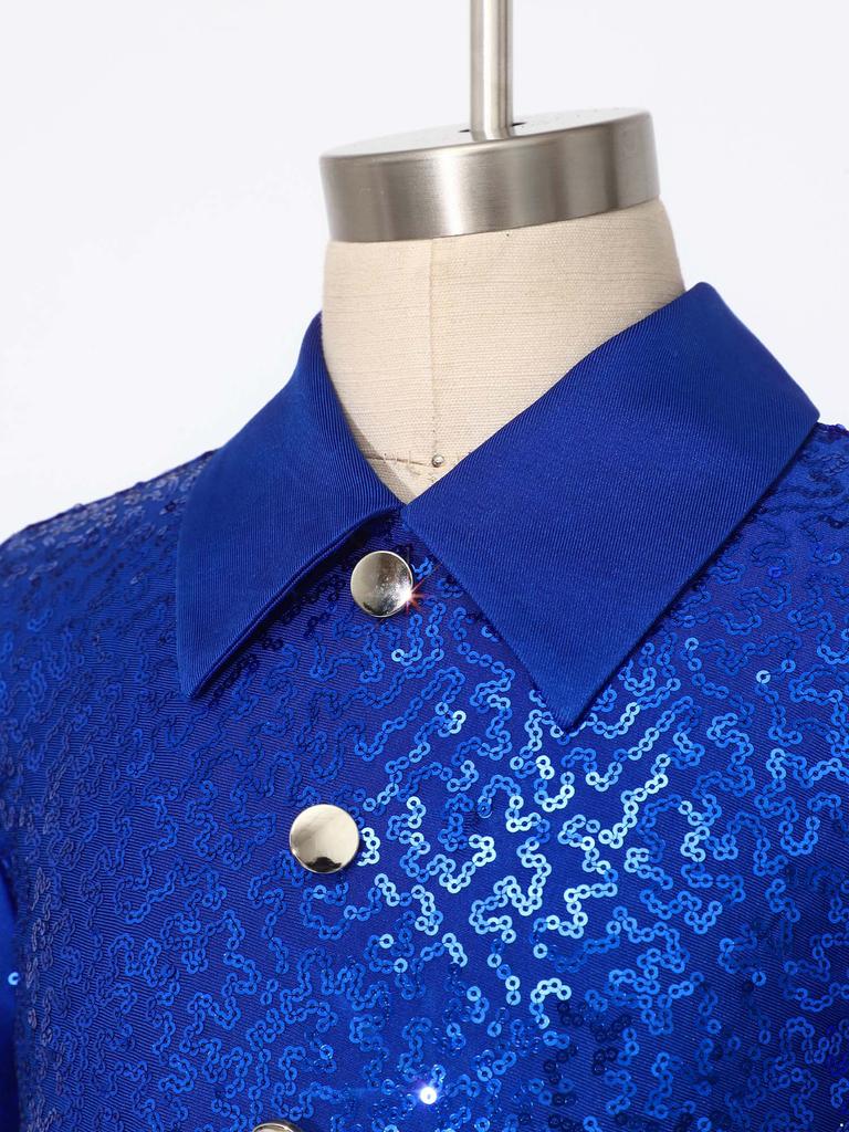 Trajes de patinaje artístico para niños Camisa de baile latino moderno para niños Body Leotardo Niños Salsa Tango Salón Solapa Mono Tops