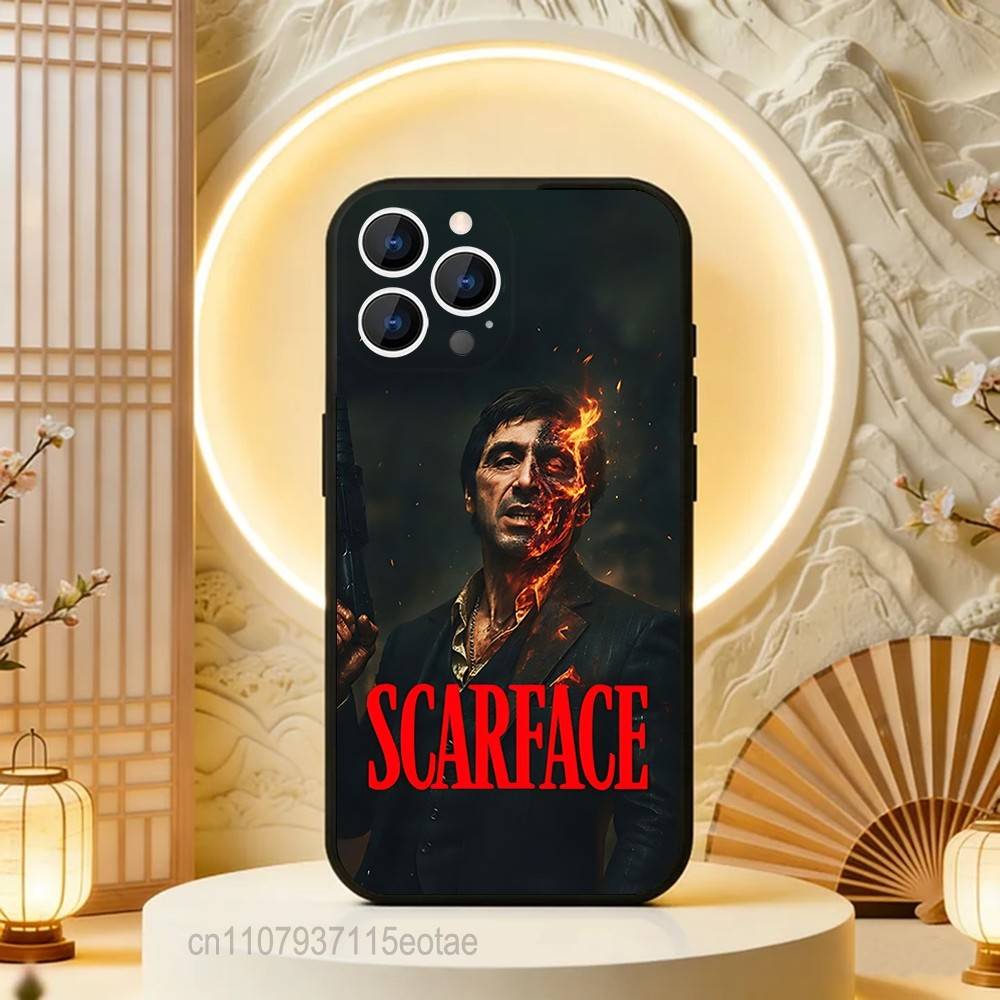 S-Scarfaces Tony M-Montana Phone Case For iPhone 17,16,15,14,13,12,11,Pro,Max,Plus,E,Air,Mini Protective Black Cover
