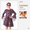 Halloween Kids Costume Little Girl Funny Vintage Hippie Kids Costume Table Performance Costume Dress