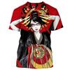 T-shirt Geisha Guerriera Giapponese Girocollo Manica Corta Stampa 3D Personalità Vintage Tendenza Stile Harajuku T-shirt da Uomo
