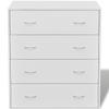 Comodino a 4 cassetti 60*30,5*71 cm Bianco