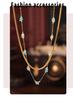 Qiong Yao Tianhe Stone Layered Clavicle Necklace: Light Luxury Double-Layer Stainless Steel Blade Chain for Women