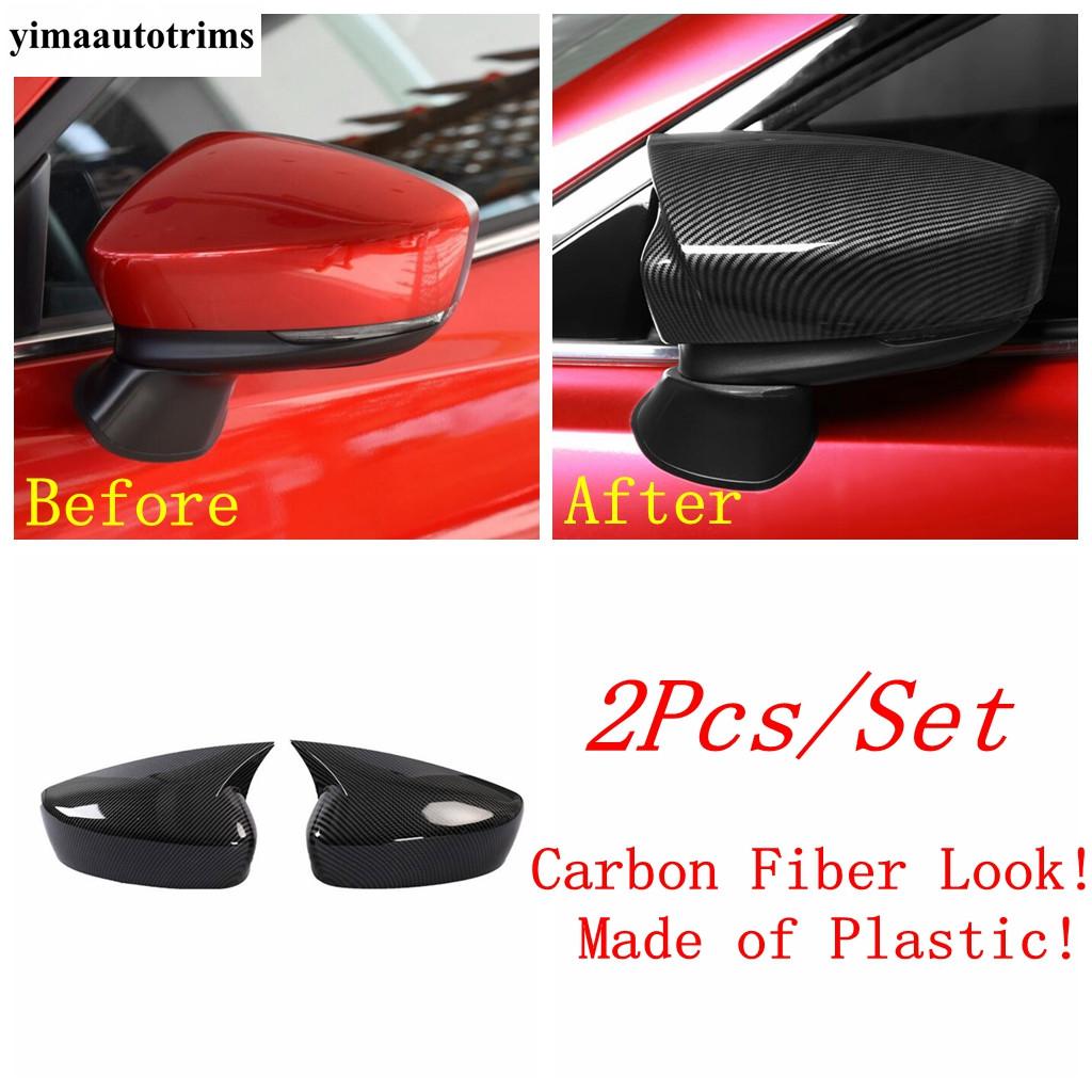 Car Rearview Mirror Side Wing Rear View Case Decor Cover Trim For Mazda 3 2017 2018 Ox Horn Blade Style Accessories Exterior Kit