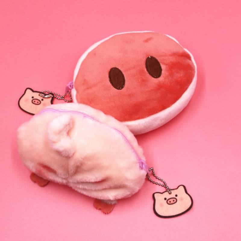 Plush Pig Nose Coin Purse With Animal Pattern For Girls And Boys Daily Use