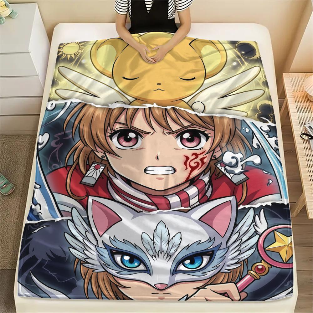 Cardcaptor Sakura splicingPrint Flannel Blanket, High Quality Comfortable for All Seasons, Home Decor, Warmth and Comfort