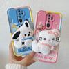 KEYSION Cute 3D Cartoon Plush Case for OPPO A9 2020 with Lanyard Soft Silicone Shockproof Phone Cover for OPPO A5 A9 2020
