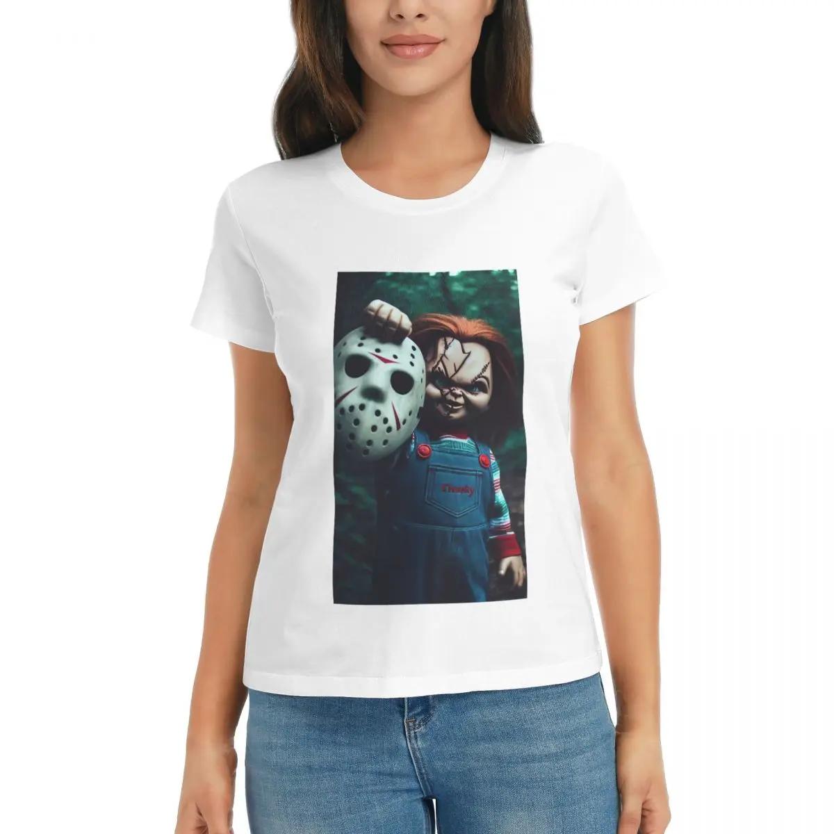 Women TShirt Good Guys Childs Play Chucky  Killer Doll Short Sleeve Tees ONeck Cotton T Shirts Clothes Tops Streetwear S