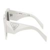 Prada Logo letters on the side, acetate frame, irregular shape, sunglasses, women's white