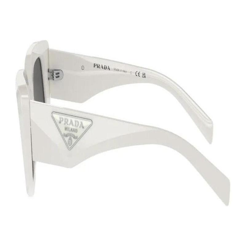 Prada Logo letters on the side, acetate frame, irregular shape, sunglasses, women's white