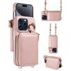 Crossbody Wallet Case for iPhone 15 Pro / Samsung S23, PU Leather Shockproof Cover with Card Holder & Strap, Full Body Protective Kickstand Case