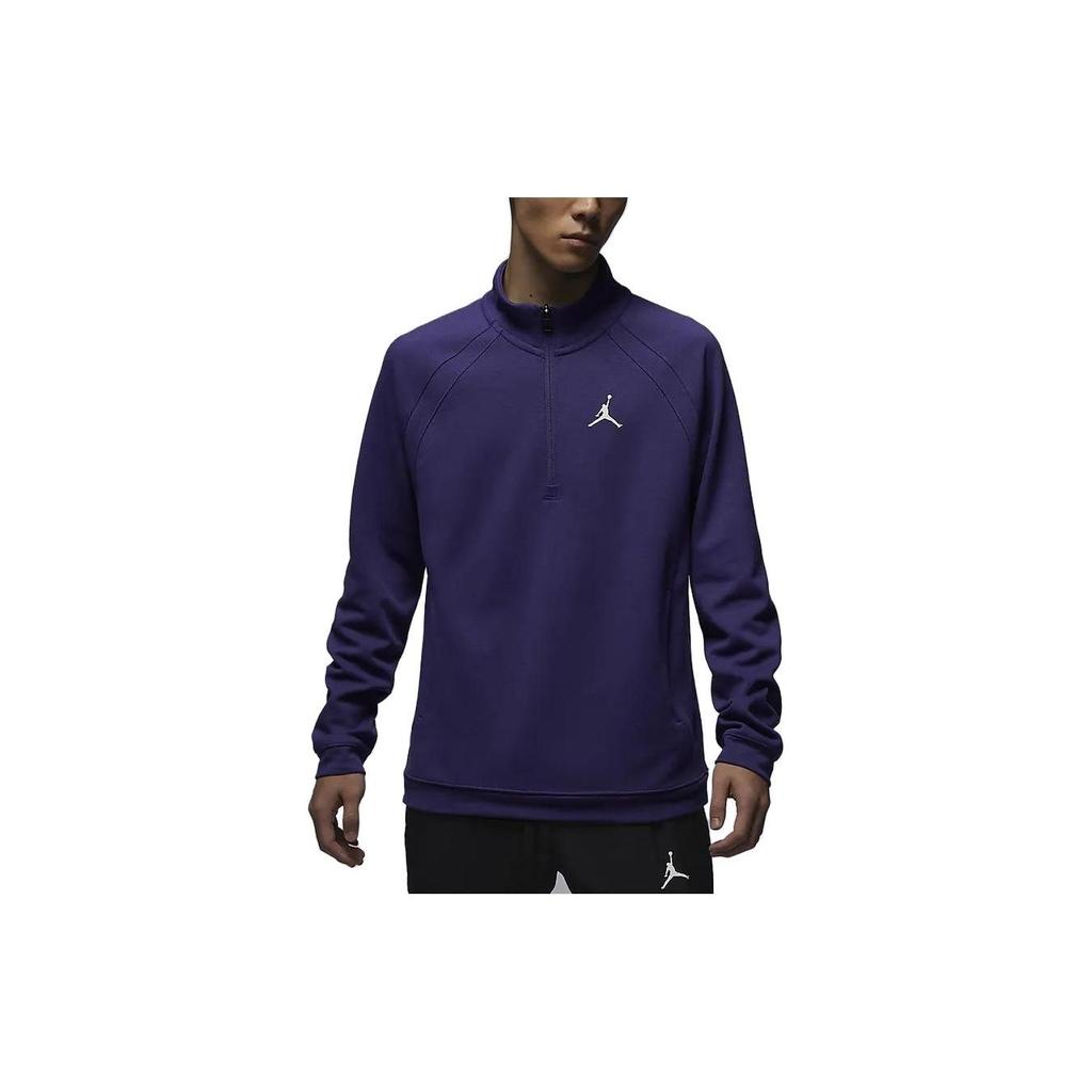 Jordan Sport Stand Collar Half-Zip Sweatshirt Men Tops Purple FB7564-502