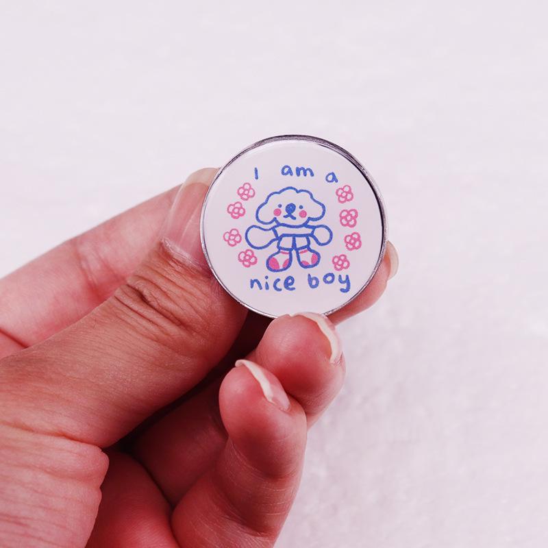 Cute Cartoon Puppy Brooch – I'm a Good Boy Badge Accessory