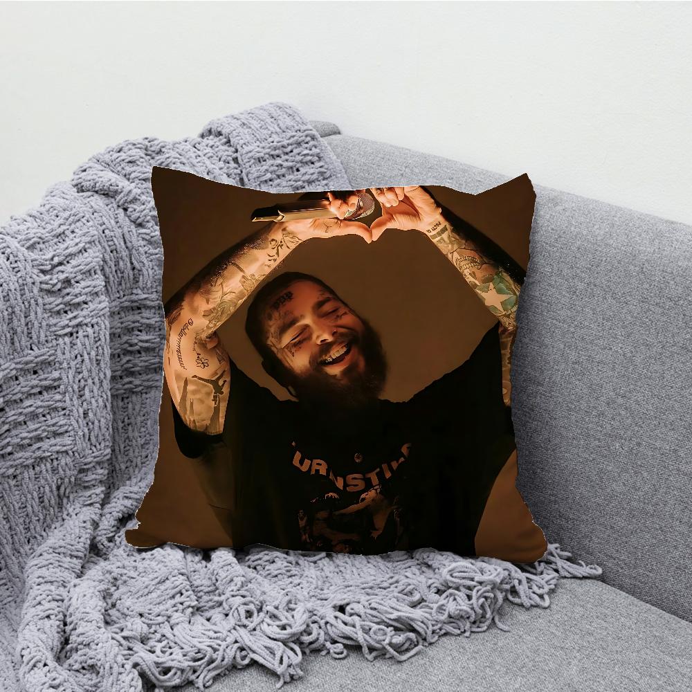 Singer P-Post Malone Rapper Pillow Case Soft Cushion Cases for Farmhouse Sofa Decor Home Decorations and Protector Pillow Case 16x16Inch