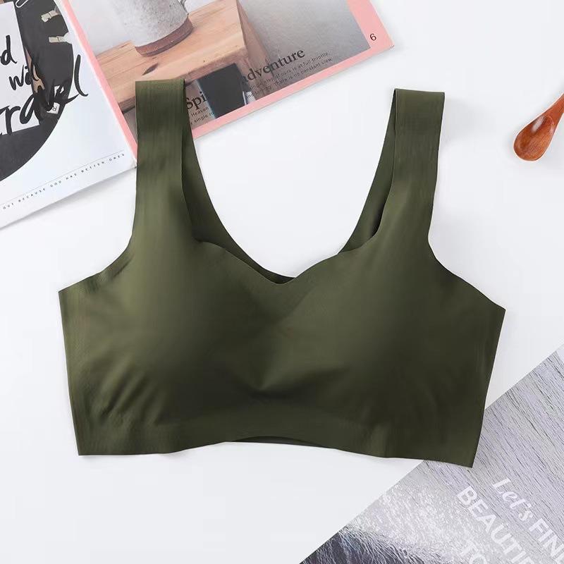 Women Seamless Ice Silk Wireless One Piece Comfortable Sports Sleeping Bra