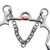 Copper Mouth Horse Bit with Chain Edging Hooks Silver Trims Central Roller Stainless Steel Gag