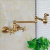 Antique Kitchen Foldable Faucet Wall Mounted Bathroom Basin Faucet hot and cold Water Tap Rotate Folding Spout Vanity Sink Crane