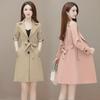 Women's Mid-Length Trench Coat, 2023 Korean Style, Slim Fit, Sizes 25-45, Suitable for Spring & Autumn.