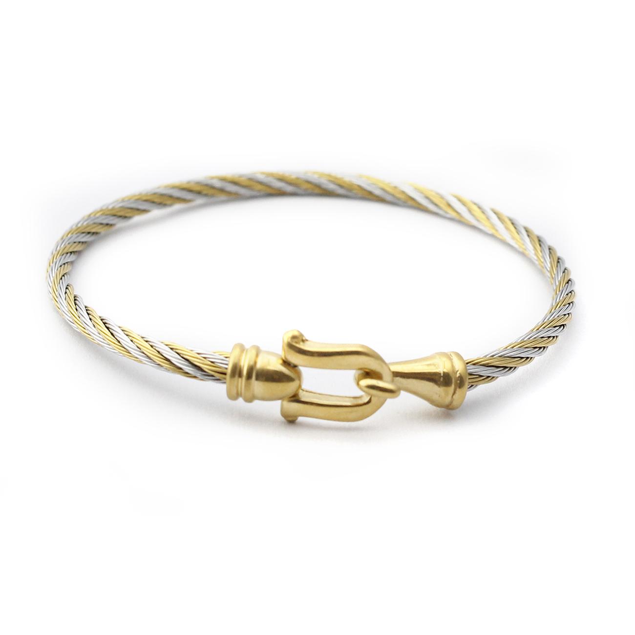 

3MM Fashion Charms Cuff U Shape Hook Clasp Bracelet Womens Girls Multicolor Stainless Steel Cable Bracelet Jewelry