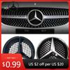 BTP1 Hot Car Sticker 1X·3D ABS Car Front Grille Badge Cover Star Logo Grid Hollowed-out Label for Mercedes Benz W166 X205 GLS350 550