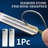 1Pc Fishing Hook Sharpener Portable Diamond Stone Fish Hook Sharpen Tools Knife Keychain for Outdoor Fishing Accessories