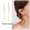 Long Threader Earrings for Women, Thin Linear Earring,Stainless Steel Chain Drop Ear Line , Fashion Korean Jewelry