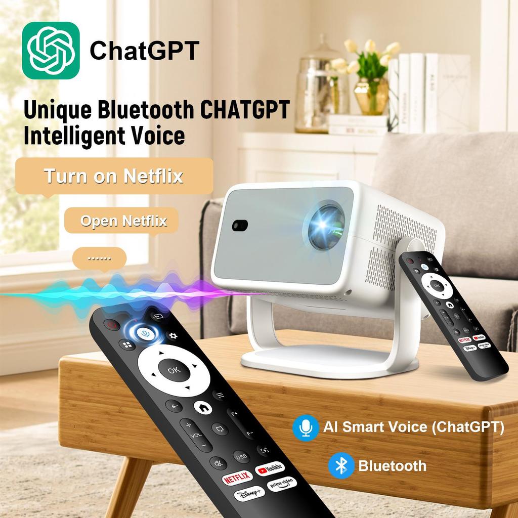 Netflix certificated android 13 1080p home theater projector