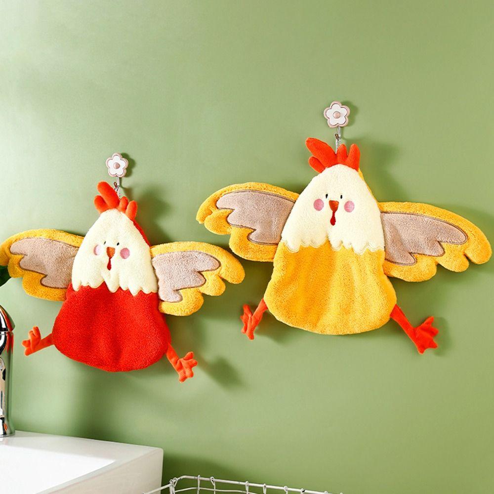 

Fashion Coral Fleece Hanging Hand Towel Super Absorbent Thickening Wiping Towel Quick Dry Absorbent Towel красный