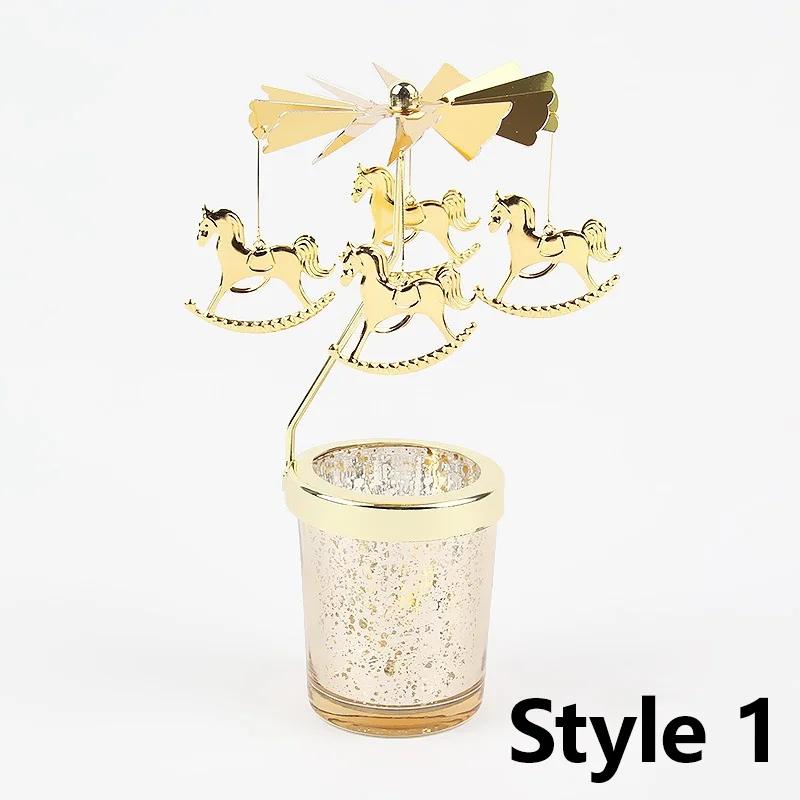 

Gold Romantic Rotating Candlesticks Home Christmas Party Candlestick Candle Lamp Holder for Valentine s Day Home Party Decor