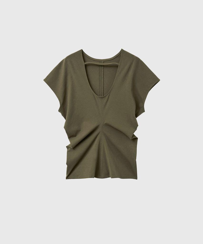 GENERALIDEA Back Point Draped T-Shirt [Khaki] / Gf2Lts524