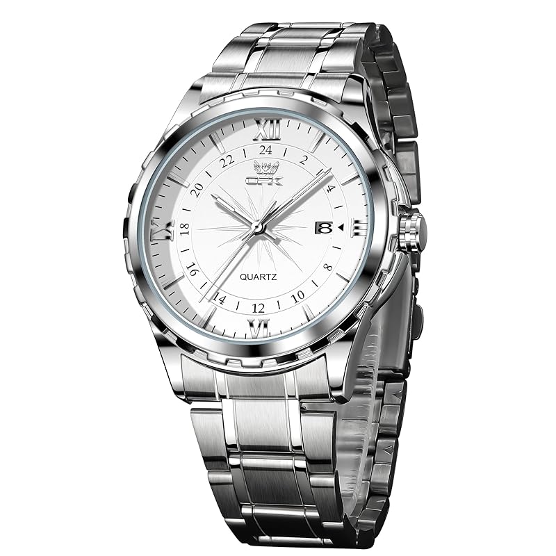 

OPK watch men s quartz simple fashionable watches classic watch mens stainless date waterproof night light school company white…
