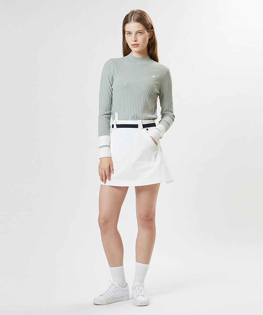 A Ben Front Pocket A-Line Skirt White