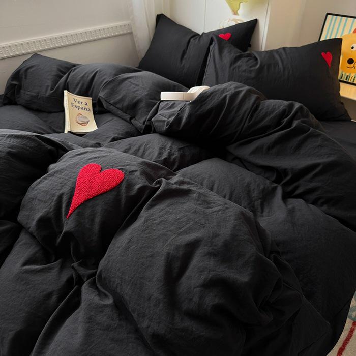 3D Embroidered Towel: 2026 Ins-Style Washed Cotton 4-Piece Set - Solid Color, Soft, Skin-Friendly, Imitation Cashmere.