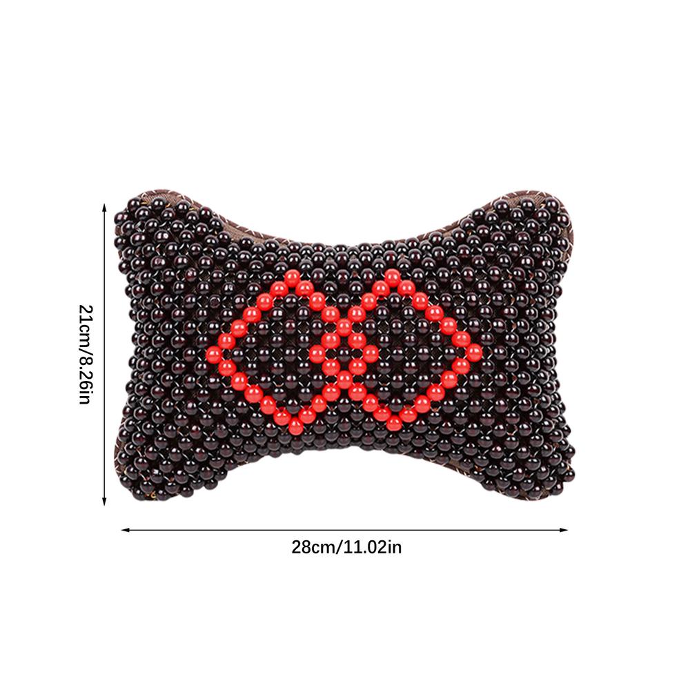 

Подушка для подголовника автомобиля, деревянные бусины, подушка для шеи, 3D-поддержка, дышащий, регулируемый ремень, съемный чехол, подушка для шеи для стульев