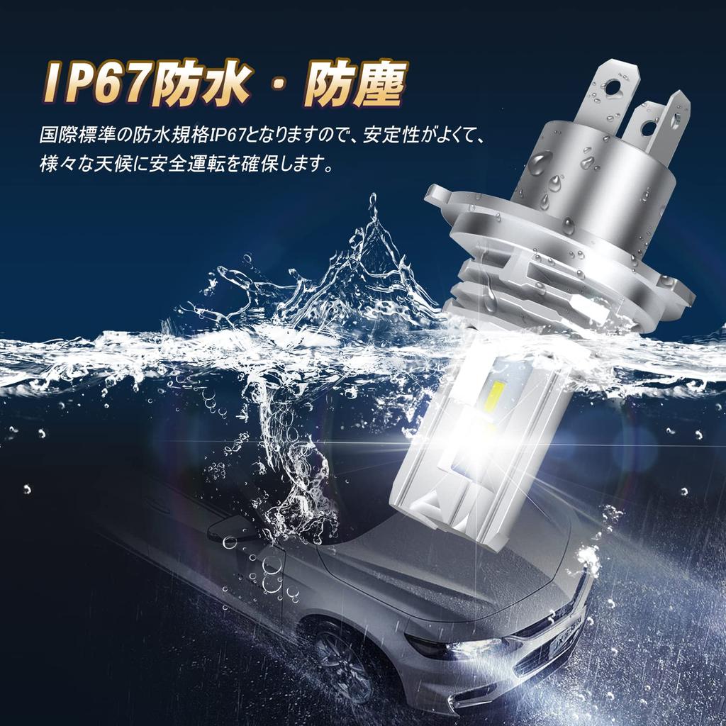 H4 LED Headlight, Hi/Lo Switching, For Cars/Motorcycles, Fanless, 12000 Lm, DC /24V Compatible with