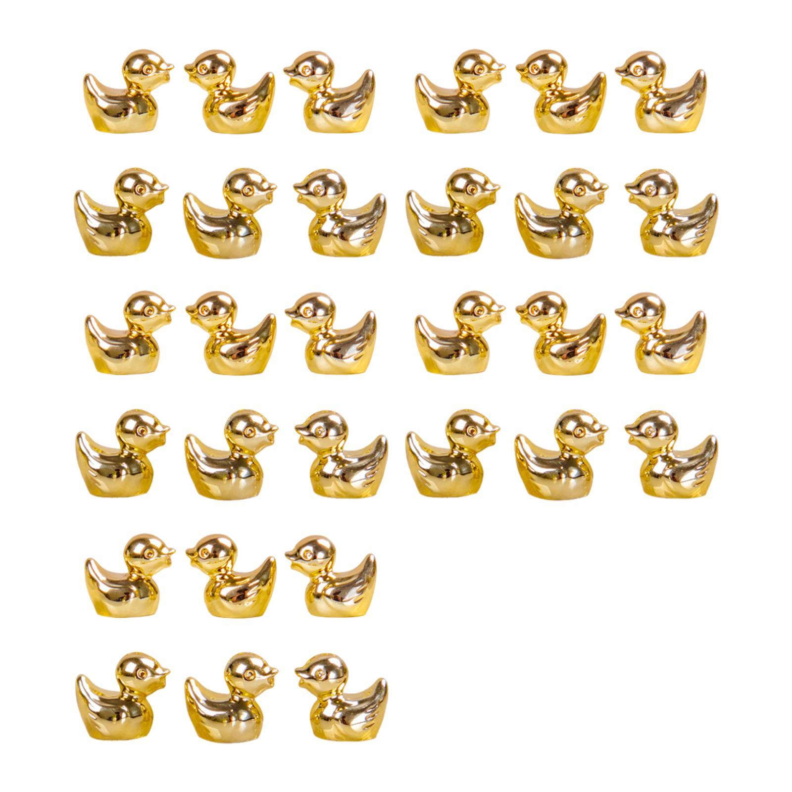 30 Pieces Gold Duck Figurines, Cute Modern Ornaments, Animal Sculptures, Mini Duck Set Abstract Animals Crafts Statues