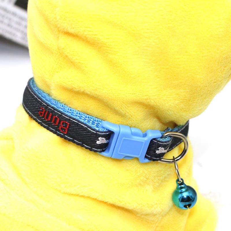 

Питомец Джинсовый Ошейник Ошейник с Колокольчиком для Питомца Ошейник для Кошки Ошейник для Собаки Ошейник с Аппликацией Украшения 1.0CM