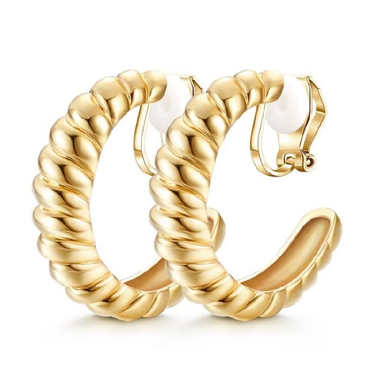 9x No Piercing Required Earrings Creative Gold Plated Clip On Earrings No Pierced Comfort Fit For Women