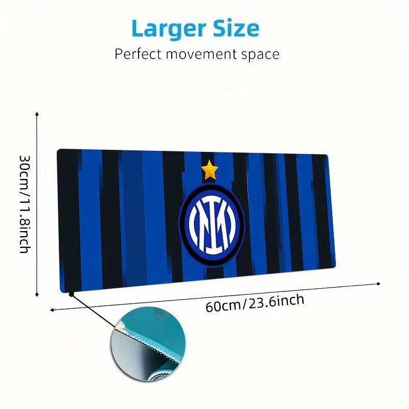 Inter Mailand Farbe Mauspads Großes Gaming-Tischkissen Rutschfeste Laptop-Tablet-Große Mauspads XXL-Matten Mini-PC-Spielmatte Mit Verriegeltem Rand