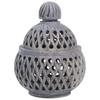 Crocon Handmade Tea Light Holder with Jali Design – Natural Stone Soapstone Candle Stand with Lid for Living Room and Home Décor