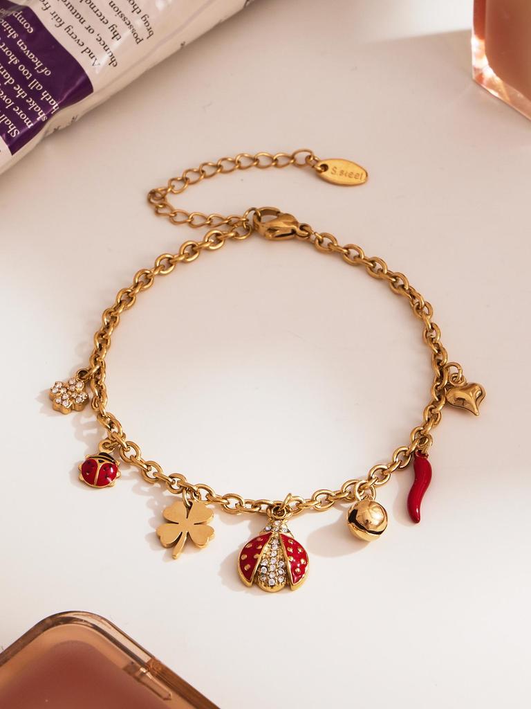 Oumeka Emaille Insekten Accessoire Set - Europäische & Amerikanische Mode Halskette Armband Combo