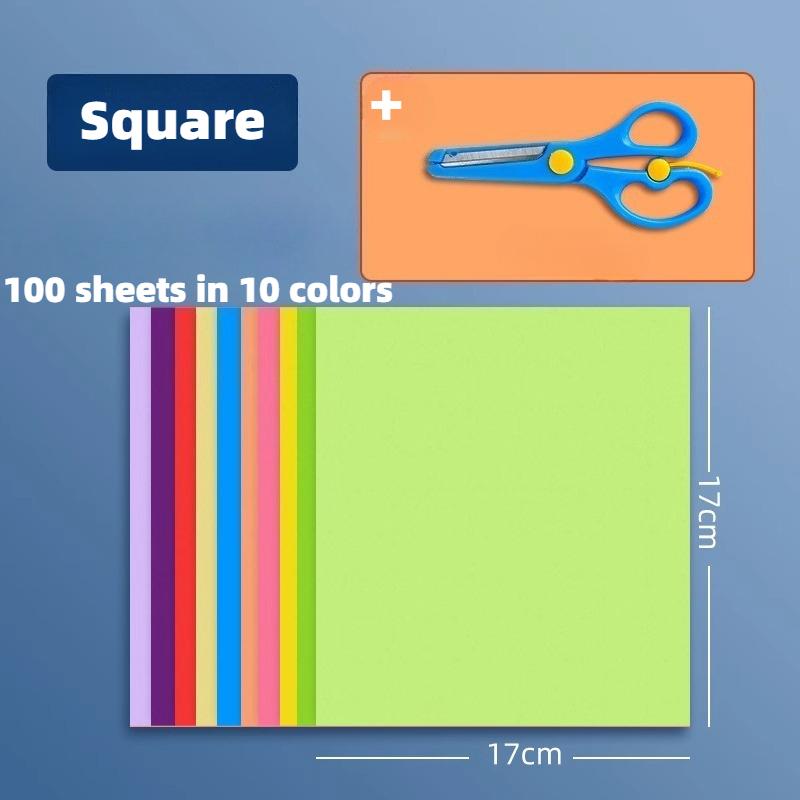 1 Sets New Children Handmade Origami DIY Craft Papers Origami Paper (100pcs)10-Color Kindergarten Diy Papers Crane Folding Paper