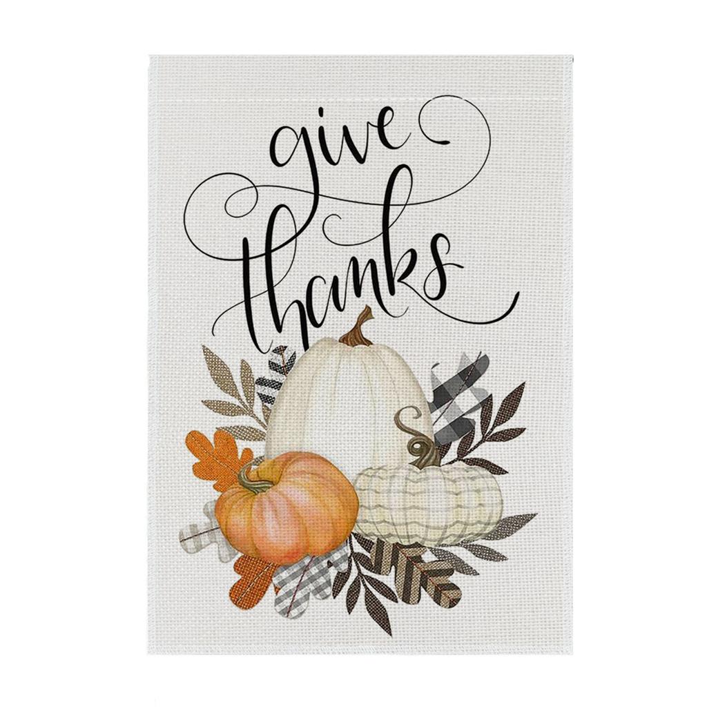 Autumn Garden Decorative Flag 45x30cm Fall Harvest Outdoor Yard Banner with Pumpkin and Leaf Wreath Design for Thanksgiving Seasonal Display