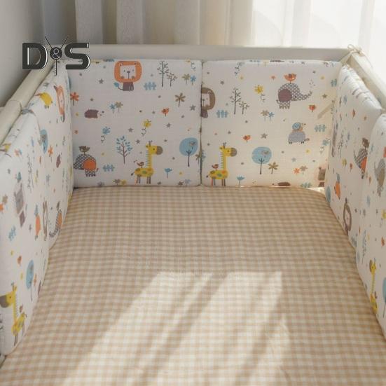 6-teilige Krippeneinlage zum Zahnen, 11,8 x 11,8 Zoll, Antikollisions-Babybett-Stoßstangenpolster, Krippenseitenschutz, Kinderbettschienenschutz