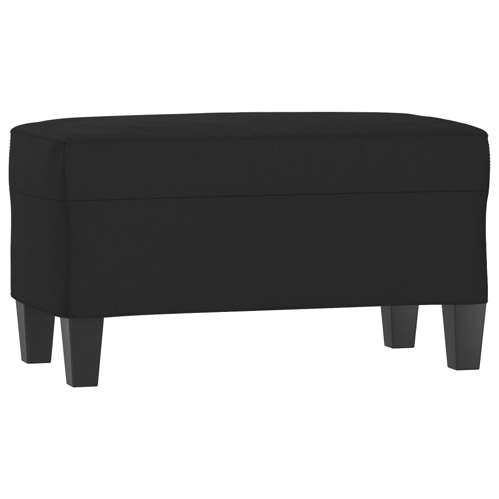 Black Bench 70 X 35 X 41 Cm Microfiber Fabric