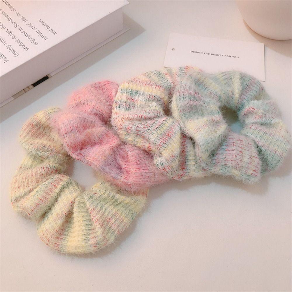 Rubber Band Sweet Knitted Hair Rope Korean Style Knitted Hair Hoop Winter Plush Scrunchies  Party