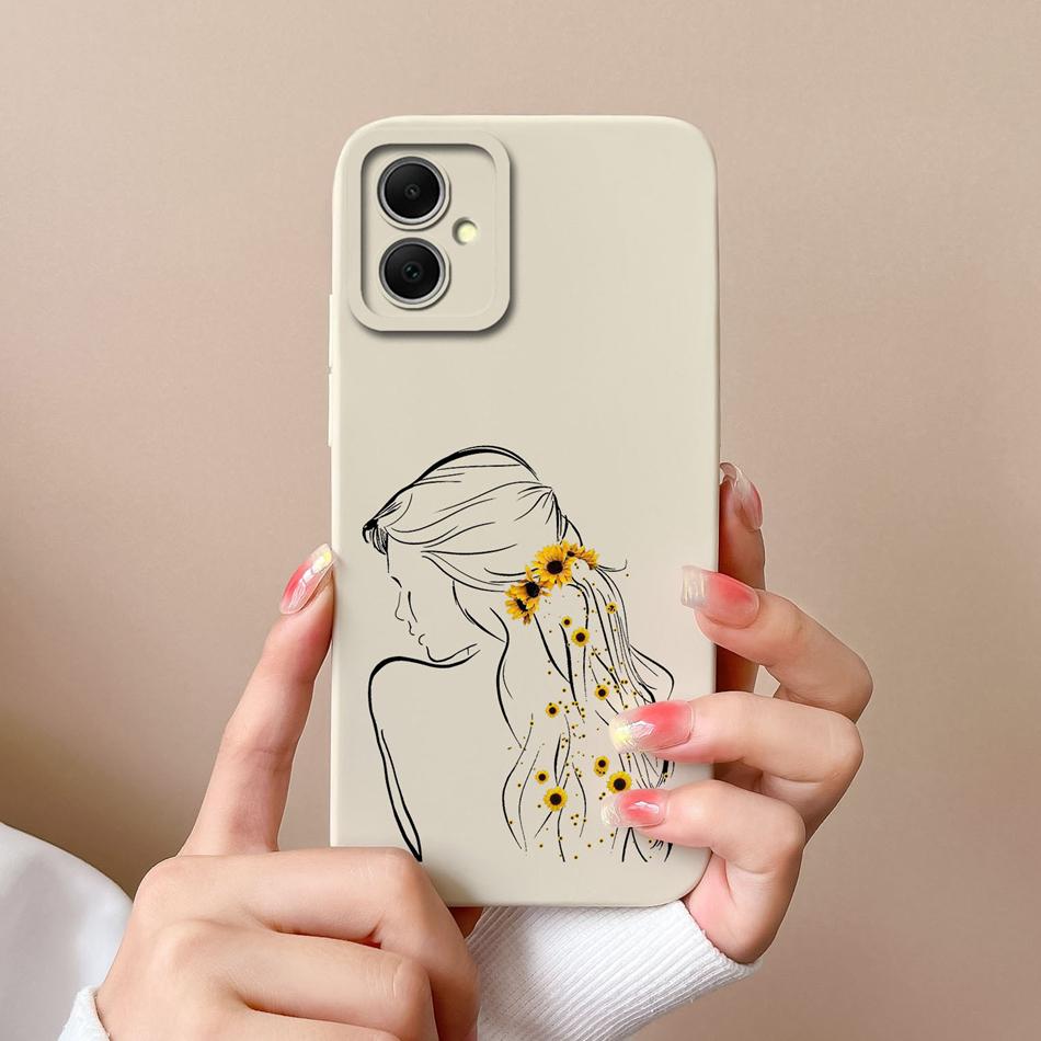 For Samsung Galaxy A06 Phone Case Heart-Butterfly Funda For Samsung A 06 Back Cover Camera Protection Liquid Silicone Bumper
