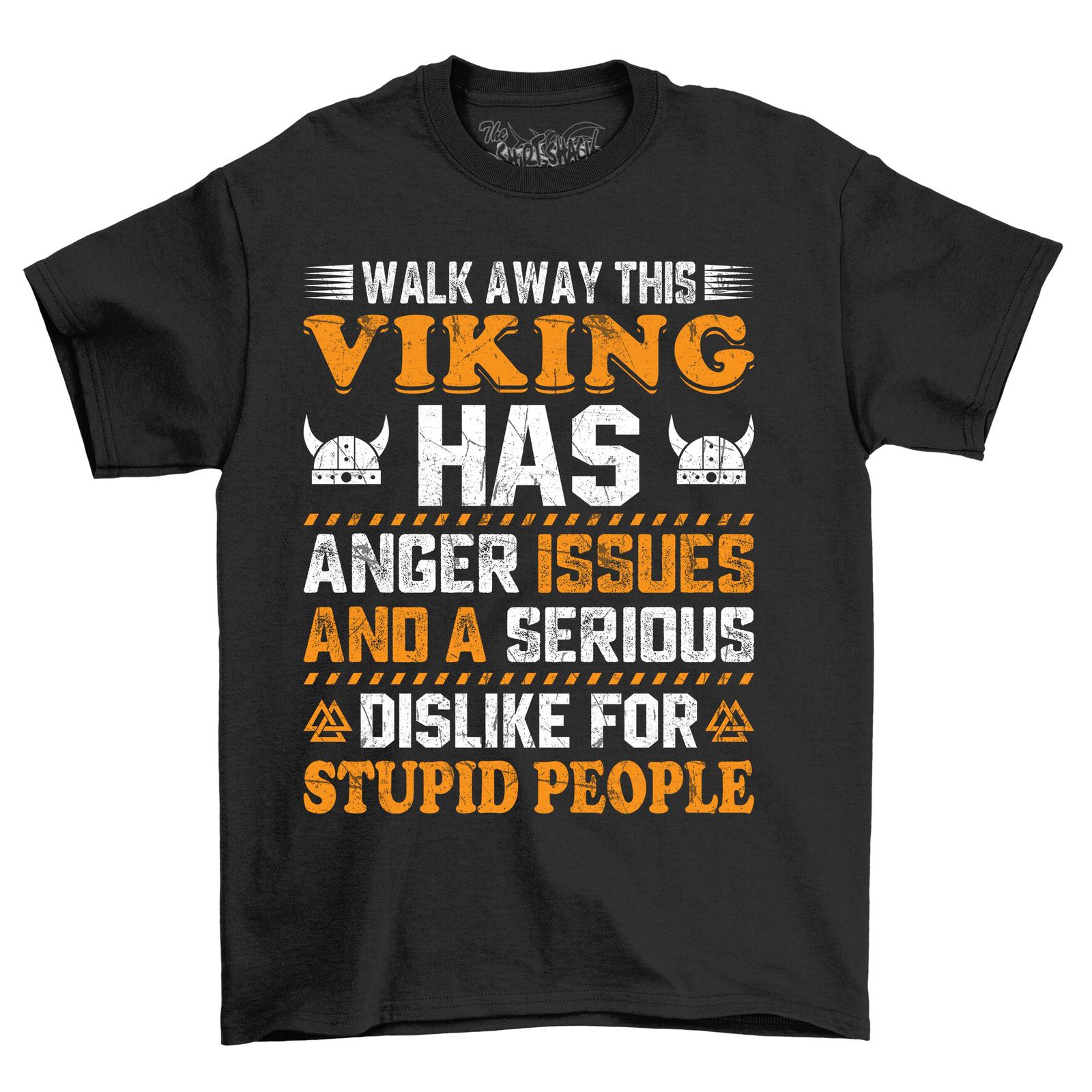

Walk Away This Viking Funny T-Shirt Mens Womens Tees Top - 100% Cotton Viking Rage! Humorous tee fo 4XL